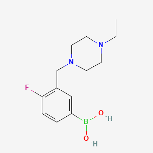 molecular formula C13H20BFN2O2 B1408820 3-((4-Ethylpiperazin-1-yl)methyl)-4-fluorophenylboronic acid CAS No. 1704063-94-4
