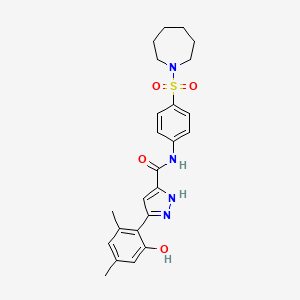 N-[4-(azepan-1-ylsulfonyl)phenyl]-3-(2-hydroxy-4,6-dimethylphenyl)-1H-pyrazole-5-carboxamide