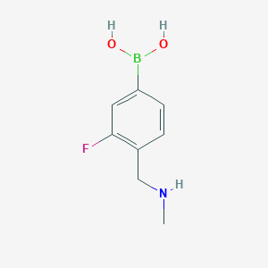 molecular formula C8H11BFNO2 B1408823 3-Fluoro-4-((methylamino)methyl)phenylboronic acid CAS No. 1704064-02-7