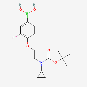 molecular formula C16H23BFNO5 B1408824 4-(2-（叔丁氧羰基（环丙基）氨基）乙氧基）-3-氟苯基硼酸 CAS No. 1704064-17-4