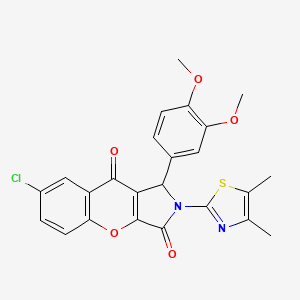 molecular formula C24H19ClN2O5S B14088249 7-Chloro-1-(3,4-dimethoxyphenyl)-2-(4,5-dimethyl-1,3-thiazol-2-yl)-1,2-dihydrochromeno[2,3-c]pyrrole-3,9-dione 