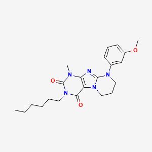 3-hexyl-9-(3-methoxyphenyl)-1-methyl-6,7,8,9-tetrahydropyrimido[2,1-f]purine-2,4(1H,3H)-dione