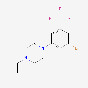 molecular formula C13H16BrF3N2 B1408830 1-(3-Bromo-5-(trifluoromethyl)phenyl)-4-ethylpiperazine CAS No. 1396780-06-5