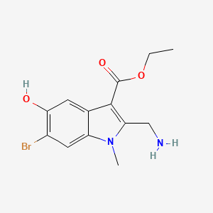 molecular formula C13H15BrN2O3 B1408831 ethyl 2-(aminomethyl)-6-bromo-5-hydroxy-1-methyl-1H-indole-3-carboxylate CAS No. 1704066-67-0