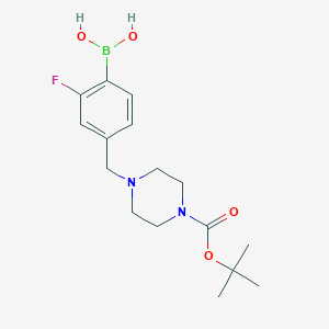 molecular formula C16H24BFN2O4 B1408834 (4-((4-(叔丁氧羰基)哌嗪-1-基)甲基)-2-氟苯基)硼酸 CAS No. 1704064-25-4