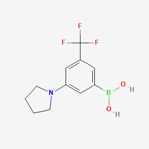 molecular formula C11H13BF3NO2 B1408838 (3-(Pyrrolidin-1-yl)-5-(trifluoromethyl)phenyl)boronic acid CAS No. 1704067-30-0
