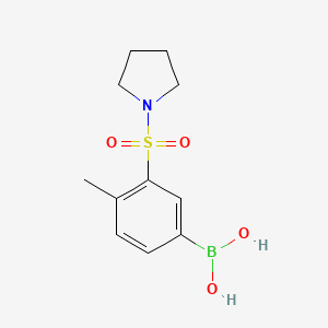molecular formula C11H16BNO4S B1408839 (4-甲基-3-(吡咯烷-1-磺酰基)苯基)硼酸 CAS No. 1704068-81-4