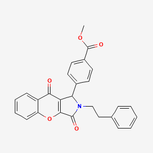 Methyl 4-[3,9-dioxo-2-(2-phenylethyl)-1,2,3,9-tetrahydrochromeno[2,3-c]pyrrol-1-yl]benzoate