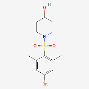molecular formula C13H18BrNO3S B1408840 1-((4-Bromo-2,6-dimethylphenyl)sulfonyl)piperidin-4-ol CAS No. 1704068-83-6