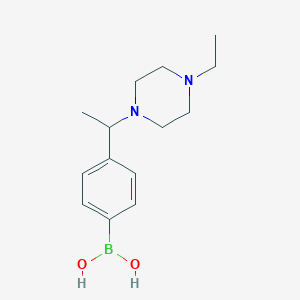 molecular formula C14H23BN2O2 B1408842 (4-(1-(4-Ethylpiperazin-1-yl)ethyl)phenyl)boronic acid CAS No. 1704073-57-3