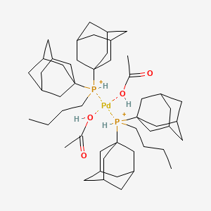 Acetic acid;bis(1-adamantyl)-butylphosphanium;palladium