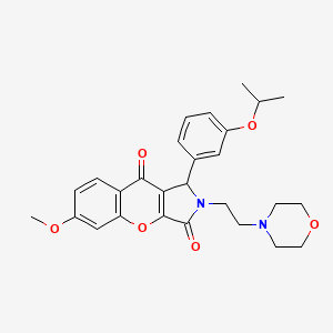 6-Methoxy-2-[2-(morpholin-4-yl)ethyl]-1-[3-(propan-2-yloxy)phenyl]-1,2-dihydrochromeno[2,3-c]pyrrole-3,9-dione