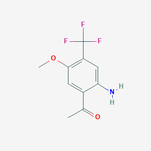 molecular formula C10H10F3NO2 B14088464 1-(2-Amino-5-methoxy-4-(trifluoromethyl)phenyl)ethan-1-one 