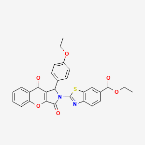 molecular formula C29H22N2O6S B14088487 ethyl 2-[1-(4-ethoxyphenyl)-3,9-dioxo-3,9-dihydrochromeno[2,3-c]pyrrol-2(1H)-yl]-1,3-benzothiazole-6-carboxylate 