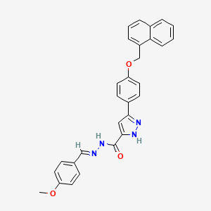 N'-[(E)-(4-methoxyphenyl)methylidene]-5-[4-(naphthalen-1-ylmethoxy)phenyl]-1H-pyrazole-3-carbohydrazide