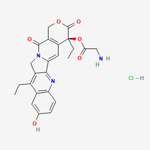 [(19S)-10,19-diethyl-7-hydroxy-14,18-dioxo-17-oxa-3,13-diazapentacyclo[11.8.0.02,11.04,9.015,20]henicosa-1(21),2,4(9),5,7,10,15(20)-heptaen-19-yl] 2-aminoacetate;hydrochloride