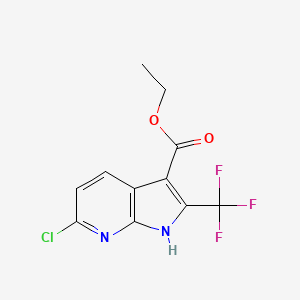 molecular formula C11H8ClF3N2O2 B1408852 ethyl 6-chloro-2-(trifluoromethyl)-1H-pyrrolo[2,3-b]pyridine-3-carboxylate CAS No. 1704065-78-0