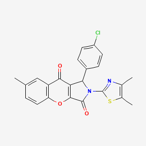 molecular formula C23H17ClN2O3S B14088521 1-(4-Chlorophenyl)-2-(4,5-dimethyl-1,3-thiazol-2-yl)-7-methyl-1,2-dihydrochromeno[2,3-c]pyrrole-3,9-dione 