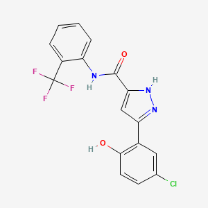 5-(5-chloro-2-hydroxyphenyl)-N-[2-(trifluoromethyl)phenyl]-1H-pyrazole-3-carboxamide