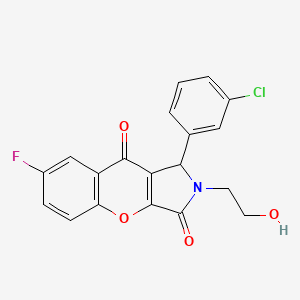 molecular formula C19H13ClFNO4 B14088555 1-(3-Chlorophenyl)-7-fluoro-2-(2-hydroxyethyl)-1,2-dihydrochromeno[2,3-c]pyrrole-3,9-dione 