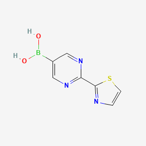 molecular formula C7H6BN3O2S B14088569 (2-(Thiazol-2-yl)pyrimidin-5-yl)boronic acid 