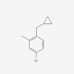 molecular formula C11H13Br B14088581 4-Bromo-1-(cyclopropylmethyl)-2-methylbenzene 