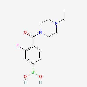 molecular formula C13H18BFN2O3 B1408865 4-(4-Ethylpiperazine-1-carbonyl)-3-fluorophenylboronic acid CAS No. 1704073-51-7