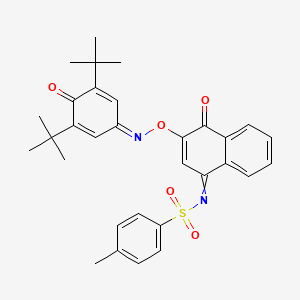 molecular formula C31H32N2O5S B14088677 N-[3-{[(3,5-Di-tert-butyl-4-oxocyclohexa-2,5-dien-1-ylidene)amino]oxy}-4-oxonaphthalen-1(4H)-ylidene]-4-methylbenzene-1-sulfonamide CAS No. 7066-54-8