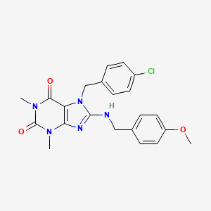 molecular formula C22H22ClN5O3 B14088709 7-(4-chlorobenzyl)-8-[(4-methoxybenzyl)amino]-1,3-dimethyl-3,7-dihydro-1H-purine-2,6-dione 