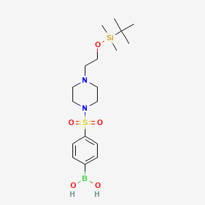 (4-((4-(2-((Tert-butyldimethylsilyl)oxy)ethyl)piperazin-1-yl)sulfonyl)phenyl)boronic acid