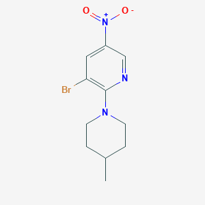 molecular formula C11H14BrN3O2 B1408872 3-Bromo-2-(4-methylpiperidin-1-yl)-5-nitropyridine CAS No. 1289009-34-2