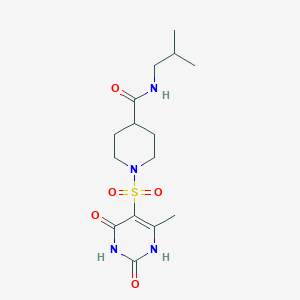 molecular formula C15H24N4O5S B14088732 1-[(2,4-dihydroxy-6-methylpyrimidin-5-yl)sulfonyl]-N-(2-methylpropyl)piperidine-4-carboxamide 