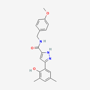 molecular formula C20H21N3O3 B14088752 5-(2-hydroxy-3,5-dimethylphenyl)-N-(4-methoxybenzyl)-1H-pyrazole-3-carboxamide 