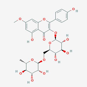 5-hydroxy-2-(4-hydroxyphenyl)-7-methoxy-3-[(2S,3R,4S,5S,6R)-3,4,5-trihydroxy-6-[[(2R,3R,4R,5R,6S)-3,4,5-trihydroxy-6-methyloxan-2-yl]oxymethyl]oxan-2-yl]oxychromen-4-one