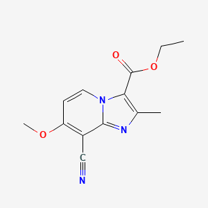 molecular formula C13H13N3O3 B1408881 8-氰基-7-甲氧基-2-甲基咪唑并[1,2-a]吡啶-3-甲酸乙酯 CAS No. 1704066-60-3
