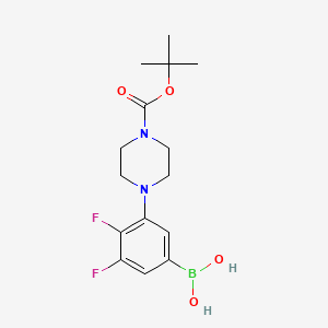 molecular formula C15H21BF2N2O4 B1408883 （3-(4-(叔丁氧羰基)哌嗪-1-基)-4,5-二氟苯基)硼酸 CAS No. 1704067-25-3
