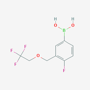 molecular formula C9H9BF4O3 B1408884 (4-Fluoro-3-((2,2,2-trifluoroethoxy)methyl)phenyl)boronic acid CAS No. 1704067-12-8