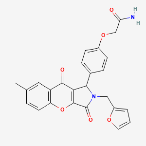 2-{4-[2-(Furan-2-ylmethyl)-7-methyl-3,9-dioxo-1,2,3,9-tetrahydrochromeno[2,3-c]pyrrol-1-yl]phenoxy}acetamide