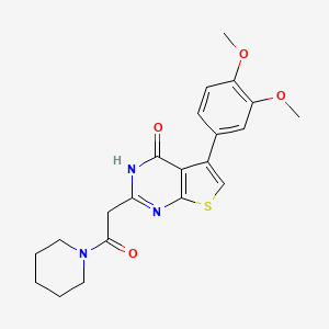 molecular formula C21H23N3O4S B14088938 5-(3,4-dimethoxyphenyl)-2-[2-oxo-2-(piperidin-1-yl)ethyl]thieno[2,3-d]pyrimidin-4(3H)-one 