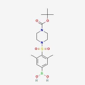 molecular formula C17H27BN2O6S B1408897 (4-((4-(Tert-butoxycarbonyl)piperazin-1-yl)sulfonyl)-3,5-dimethylphenyl)boronic acid CAS No. 1704069-12-4