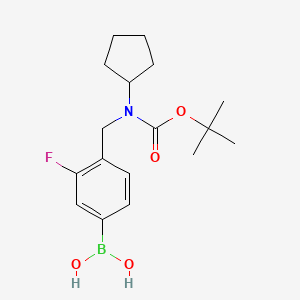 molecular formula C17H25BFNO4 B1408899 (4-(((Tert-butoxycarbonyl)(cyclopentyl)amino)methyl)-3-fluorophenyl)boronic acid CAS No. 1704096-23-0