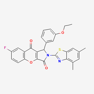 2-(4,6-Dimethyl-1,3-benzothiazol-2-yl)-1-(3-ethoxyphenyl)-7-fluoro-1,2-dihydrochromeno[2,3-c]pyrrole-3,9-dione