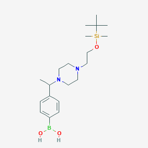 (4-(1-(4-(2-((Tert-butyldimethylsilyl)oxy)ethyl)piperazin-1-yl)ethyl)phenyl)boronic acid