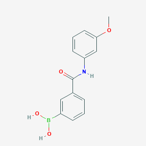 molecular formula C14H14BNO4 B1408903 (3-((3-Methoxyphenyl)carbamoyl)phenyl)boronic acid CAS No. 1704069-57-7