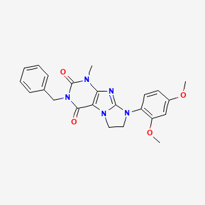 molecular formula C23H23N5O4 B14089038 3-benzyl-8-(2,4-dimethoxyphenyl)-1-methyl-7,8-dihydro-1H-imidazo[2,1-f]purine-2,4(3H,6H)-dione 