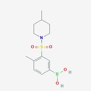 molecular formula C13H20BNO4S B1408905 (4-Methyl-3-((4-methylpiperidin-1-yl)sulfonyl)phenyl)boronic acid CAS No. 1704067-10-6
