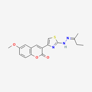 molecular formula C17H17N3O3S B14089081 3-{2-[(2Z)-2-(butan-2-ylidene)hydrazinyl]-1,3-thiazol-4-yl}-6-methoxy-2H-chromen-2-one 