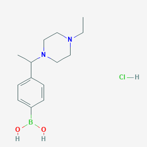 molecular formula C14H24BClN2O2 B1408912 盐酸(4-(1-(4-乙基哌嗪-1-基)乙基)苯基)硼酸 CAS No. 1704069-35-1