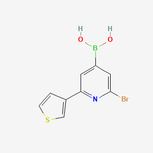 molecular formula C9H7BBrNO2S B14089136 (2-Bromo-6-(thiophen-3-yl)pyridin-4-yl)boronic acid 