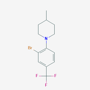 molecular formula C13H15BrF3N B1408917 1-(2-Bromo-4-(trifluoromethyl)phenyl)-4-methylpiperidine CAS No. 1704068-91-6